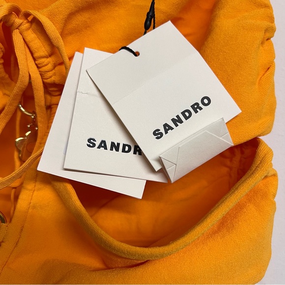 New Sandro Knit Bodysuit With Ring Details in Orange - Picture 9 of 10